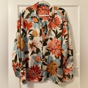 Zara Satin Floral Shirt